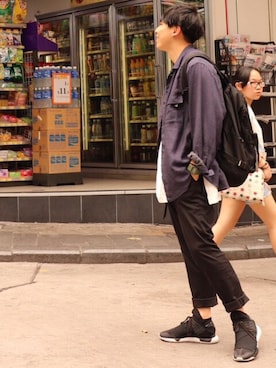 「soe（ソーイ）のアイテム（チノパンツ）」を使った、Shusosoさん（メンズ・174cm）の夏コーディネート