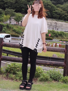 「mint jam（ミントジャム）のアイテム」を使った、mikaさん（レディース・156cm）の夏コーディネート