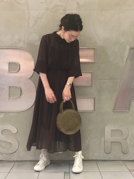 「アイテム（サングラス、ピンク系）」を使った、MARUERIさん（レディース・164cm）の夏コーディネート