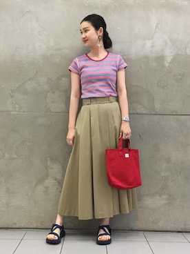 「B:MING by BEAMS（ビーミングバイビームス）のアイテム」を使った、MARUERIさん（レディース・164cm）の夏コーディネート