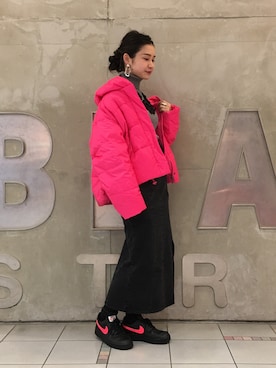 「アイテム（ニット/セーター、シルバー系）」を使った、MARUERIさん（レディース・164cm）の秋コーディネート