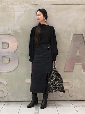 「アイテム（トートバッグ、その他）」を使った、MARUERIさん（レディース・164cm）の冬コーディネート