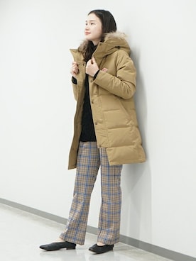 「アイテム（ダウンジャケット/コート）」を使った、MARUERIさん（レディース・164cm）の秋コーディネート