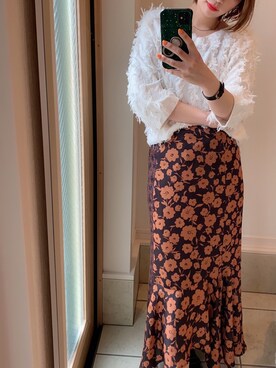 「OZOC（オゾック）のアイテム（スカート）」を使った、takapiiさん（レディース・159cm）の春コーディネート