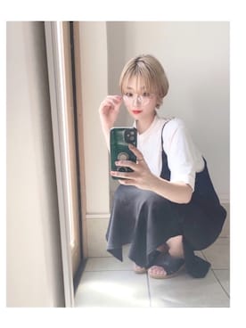 「USAコットン」｜「アイテム（アクセサリー）」を使った、takapiiさん（レディース・160cm）の夏コーディネート