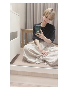 「USAコットン」｜「アイテム（アクセサリー）」を使った、takapiiさん（レディース・160cm）の夏コーディネート