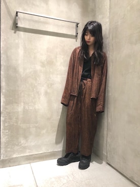 「MONKEY TIME（モンキータイム）のアイテム（ブルゾン）」を使った、Momo Mizoteさん（レディース・154cm）の秋コーディネート