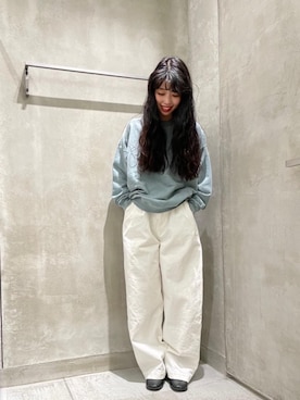 「MONKEY TIME（モンキータイム）のアイテム（スウェット）」を使った、Momo Mizoteさん（レディース・154cm）の春コーディネート