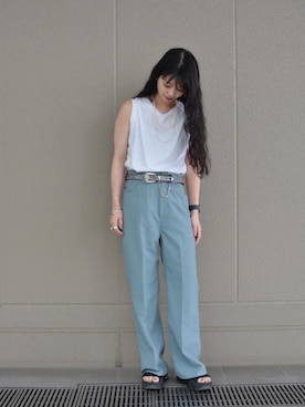 「MONKEY TIME（モンキータイム）のアイテム（アクセサリー）」を使った、Momo Mizoteさん（レディース・154cm）の夏コーディネート