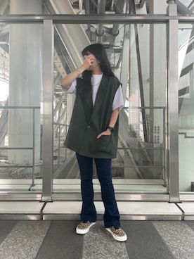 「MONKEY TIME（モンキータイム）のアイテム（アクセサリー）」を使った、Momo Mizoteさん（レディース・154cm）の夏コーディネート