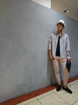 「アイスコットン」｜池袋東武リエラボ・ニコルクラブフォーメンさん（メンズ・176cm）の春コーディネート