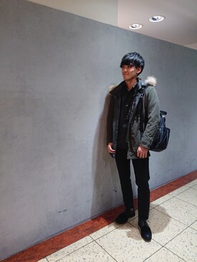 「グレンチェック」｜「アイテム（モッズコート）」を使った、池袋東武リエラボ・ニコルクラブフォーメンさん（メンズ・176cm）の冬コーディネート