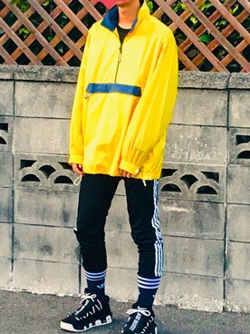 「FILA（フィラ）のアイテム（ナイロンジャケット）」を使った、kazuさん（メンズ・180cm）の秋コーディネート