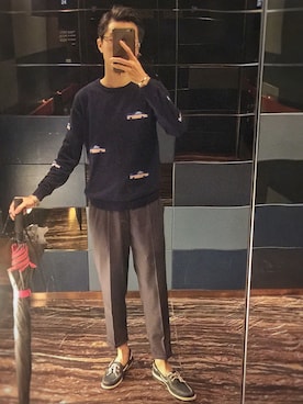 「McQ（マックキュー）のアイテム」を使った、TadaCorgiさん（メンズ・165cm）の春コーディネート
