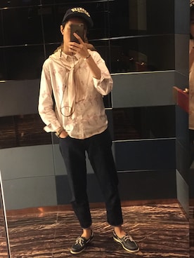 「McQ（マックキュー）のアイテム」を使った、TadaCorgiさん（メンズ・165cm）の春コーディネート