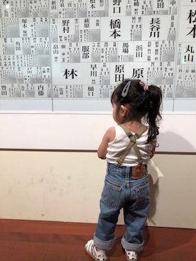 「アイテム（サスペンダー）」を使った、Uさん（キッズ・80cm）の夏コーディネート