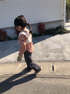 「アイテム（バレエシューズ）」を使った、Uさん（キッズ・80cm）の春コーディネート