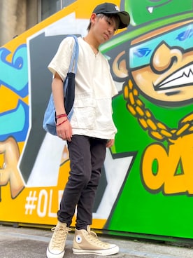 「アイテム（キャップ）」を使った、たつやさん（メンズ・165cm・10代）の夏コーディネート