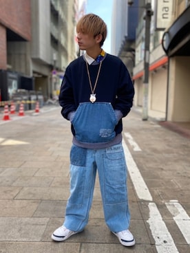 「アイテム（スウェット）」を使った、たつやさん（メンズ・165cm・10代）の冬コーディネート
