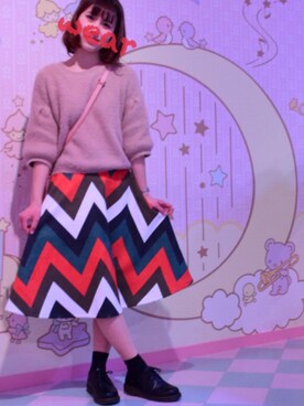 「Abuciのアイテム（トップス、ベージュ系）」を使った、あすかさん（レディース・163cm）の冬コーディネート
