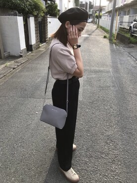 「UNIQLO（ユニクロ）のワッフルクルーネックT（5分袖）（Tシャツ/カットソー）」を使った、a y a c a.さん（レディース・155cm）の夏コーディネート