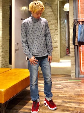 「金髪」｜「アイテム（ブルゾン）」を使った、カイさん（メンズ・176cm）の夏コーディネート