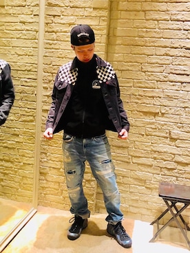 「金髪」｜「アイテム（ブルゾン）」を使った、カイさん（メンズ・176cm）の夏コーディネート