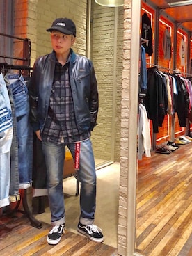 「HYSTERIC GLAMOUR（ヒステリックグラマー）のREVOLUTION SOUNDS刺繍 CPOシャツ（シャツ/ブラウス）」を使った、カイさん（メンズ・176cm）の秋コーディネート