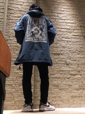 「HYSTERIC GLAMOUR（ヒステリックグラマー）のHYS WHISKY柄 刺繍キャップ（キャップ）」を使った、カイさん（メンズ・176cm）の春コーディネート