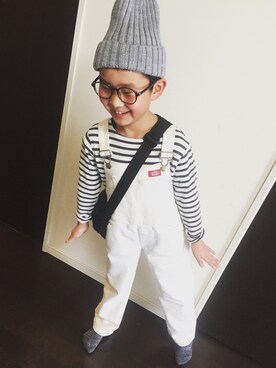 「息子」｜「アイテム（ニットキャップ/ビーニー）」を使った、a-yさん（キッズ・135cm）の春コーディネート
