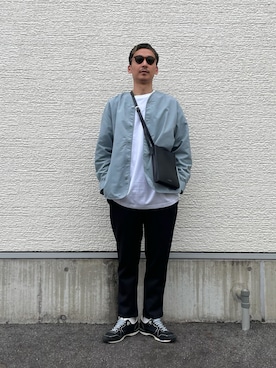 「ITEMS URBANRESEARCH（アイテムズ アーバンリサーチ）のアイテム（ノーカラージャケット）」を使った、_ryo_kimさん（メンズ・175cm）の春コーディネート
