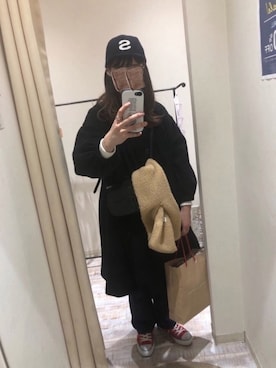 「I am I in fact...（アイアムアイインファクト）のアイテム（その他アウター）」を使った、___さん（レディース・160cm）の冬コーディネート