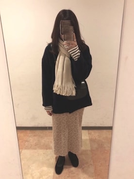 「flower」｜「アイテム（ムートンコート）」を使った、___さん（レディース・160cm）の冬コーディネート