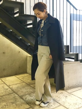 「BANANA REPUBLIC」｜「アイテム（トレンチコート）」を使った、バナナ・リパブリック玉川髙島屋S･Cさん（レディース・163cm）の冬コーディネート