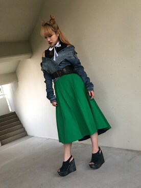 「Mila Owen」｜「アイテム（デニムジャケット）」を使った、hanaさん（レディース・162cm）の秋コーディネート
