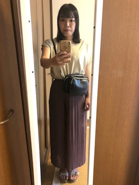 「シフォンプリーツスカートパンツ」｜kanakana8401さん（レディース・154cm）の夏コーディネート