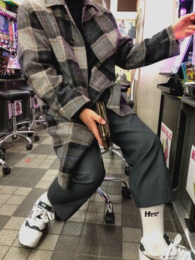 「niko and...（ニコアンド）のアイテム（ステンカラーコート）」を使った、なみさん（メンズ・167cm）の冬コーディネート