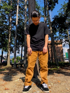 「RED KAP（レッドキャップ）のアイテム（Tシャツ/カットソー）」を使った、なみさん（メンズ・167cm）の秋コーディネート