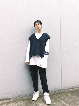 「doublet（ダブレット）のアイテム（ベスト）」を使った、Marikoさん（レディース・165cm）の春コーディネート