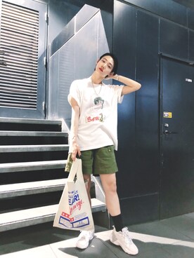「doublet（ダブレット）のアイテム（バッグ）」を使った、Marikoさん（レディース・165cm）の夏コーディネート