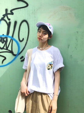 「DISCOVERED（ディスカバード）のアイテム」を使った、Marikoさん（レディース・165cm）の夏コーディネート