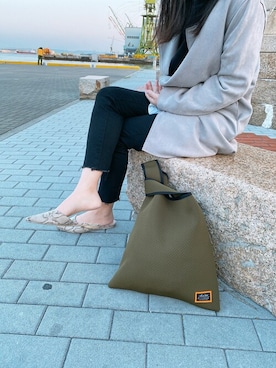 「アイテム（エコバッグ/サブバッグ）」を使った、Add+officialさん（レディース・155cm）の春コーディネート