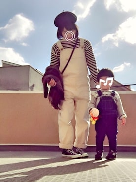 「petit main（プティマイン）のアイテム（オールインワン・サロペット）」を使った、m.さん（レディース・152cm）の冬コーディネート