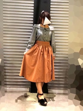 「axes femme POETIQUE（アクシーズファムポエティック）のアイテム（サンダル）」を使った、naoさん（レディース・155cm）の秋コーディネート