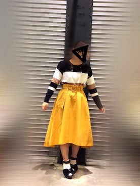 「axes femme POETIQUE（アクシーズファムポエティック）のアイテム（サンダル）」を使った、naoさん（レディース・155cm）の冬コーディネート