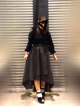 「axes femme POETIQUE（アクシーズファムポエティック）のアイテム（サンダル）」を使った、naoさん（レディース・155cm）の冬コーディネート