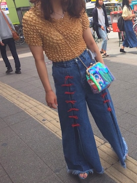 「グリッター」｜「アイテム（その他シューズ）」を使った、Yumeko さん（レディース・154cm）の夏コーディネート
