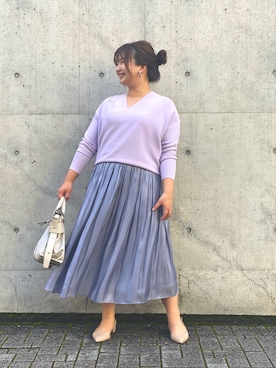 「RIVE DROITE（リヴドロワ）のニュアンスモチーフイヤリング（イヤリング）」を使った、YuKiさん（レディース・152cm）の冬コーディネート