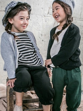 「アイテム（カーディガン/ボレロ）」を使った、KidsRecipeさん（キッズ・110cm）の春コーディネート