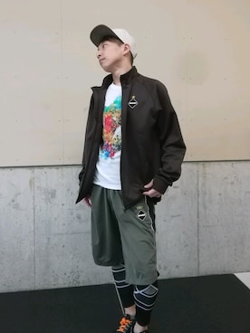 「トレーニング」｜「アイテム（キャップ）」を使った、BOSS.Buckyさん（メンズ・168cm）の春コーディネート